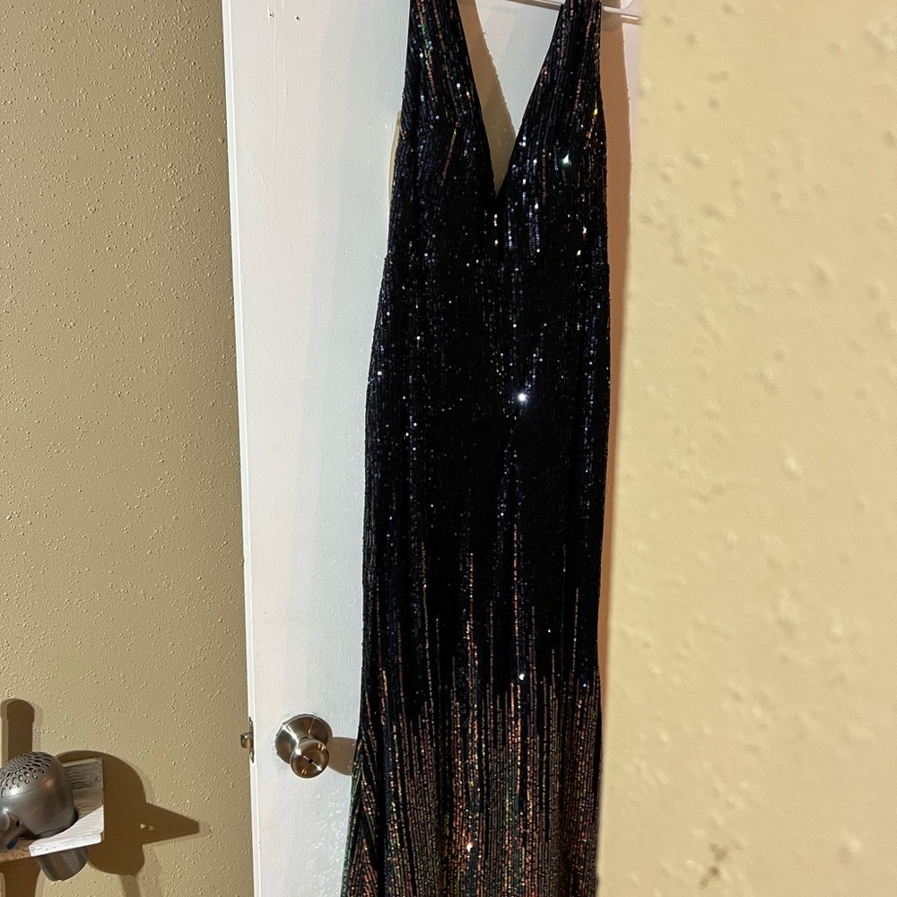 Black Sequin Gown
